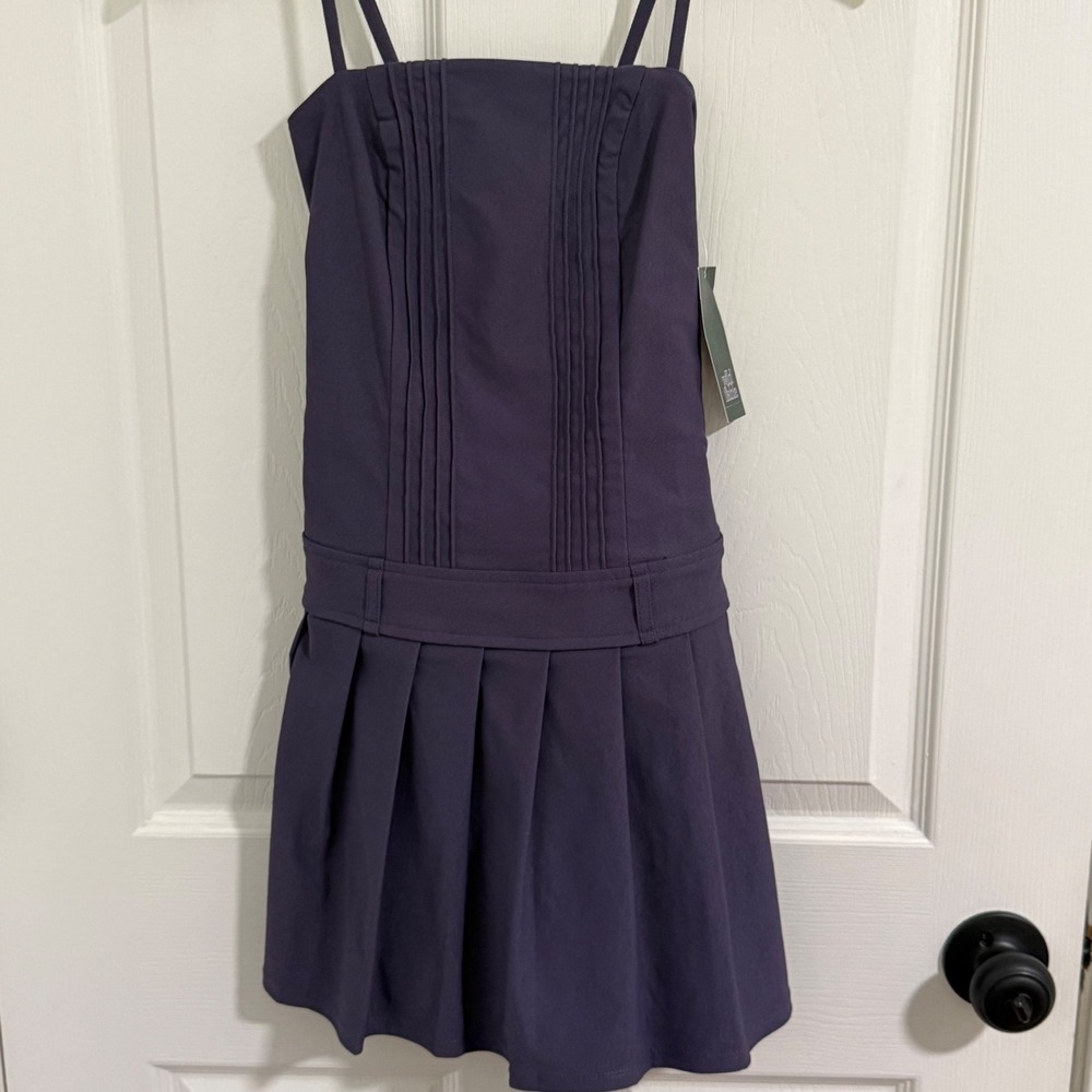 Wild Fable Purple Pintuck Pleated Mini Dress NWT Dark Academia Preppy School XXS - Picture 5 of 10